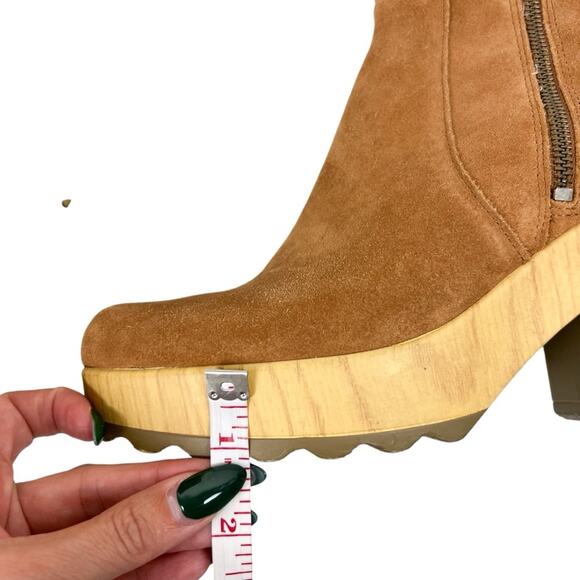 Dr. Scholl’s‎ Win Over Honey Suede Chunky Platform Ankle Boots Scandinavian 9.5 - Picture 11 of 12